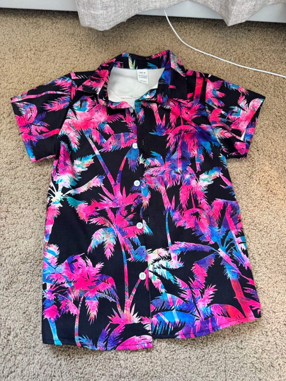 Tropical Print Swimwear Bottoms - Black & Neon Palm